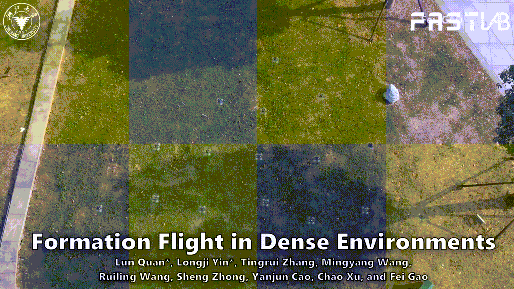 Robust and Efficient Trajectory Planning for Formation Flight in Dense Environments